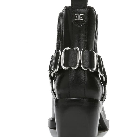 NEW! Sam Edelman Bellamie Leather Ankle Boots Black - Picture 9 of 11